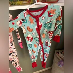 Little Sleepies Festive Red and Mint Pajamas